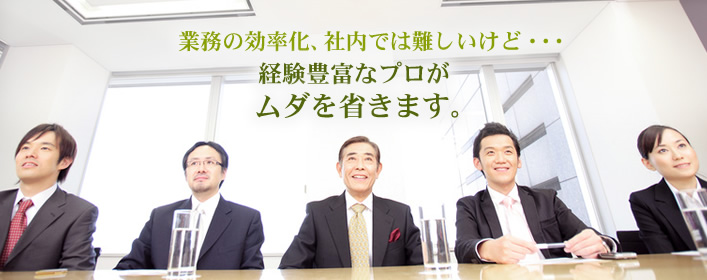 業務の効率化、社内では難しいけど、経験豊富なプロがムダを省きます。